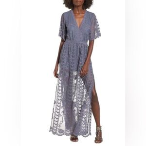 Socialite "Light my Fire" Lace Overlay Dress NWT - M